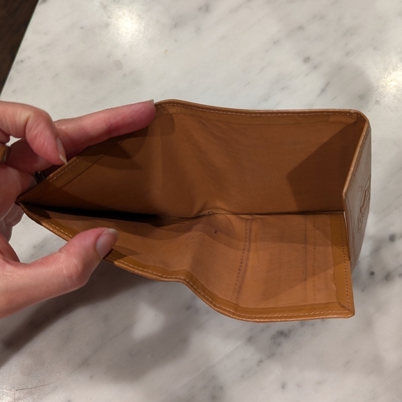 CELINE Signature Macadam Trifold Leather Wallet Tan and Beige - Picture 4 of 7